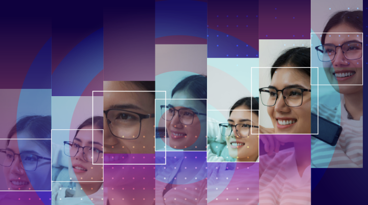 Abstract image of woman viewing content